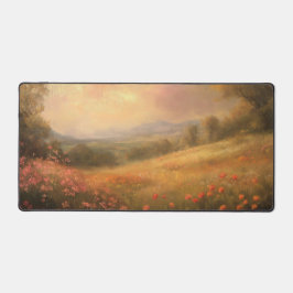 美しい花が咲く田舎の草原 デスクマット