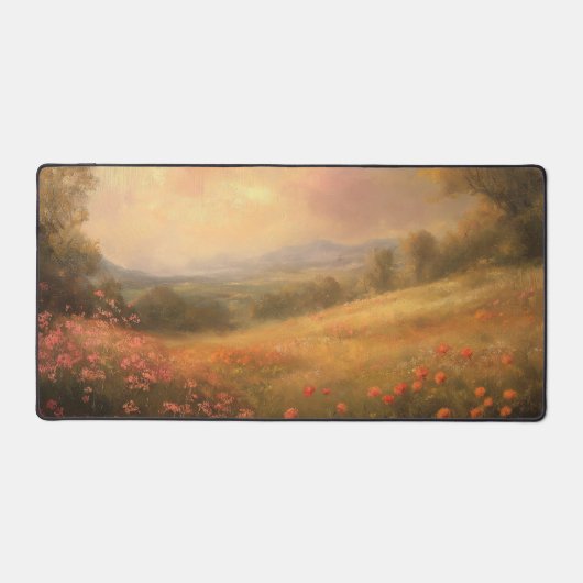 美しい花が咲く田舎の草原 デスクマット (正面)