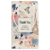 美しい花とエッフェルタワーパリサンキュー スモールペーパーバッグ (裏面)