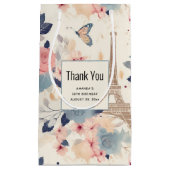 美しい花とエッフェルタワーパリサンキュー スモールペーパーバッグ (正面)