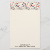 美しい花とエッフェルタワーパリパターン 便箋 (正面)