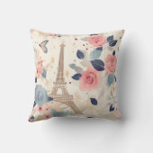 美しい花とエッフェルタワーパリ クッション (裏面)