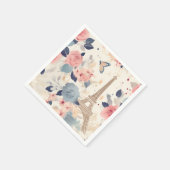美しい花とエッフェルタワーパリ スタンダードカクテルナプキン (角)