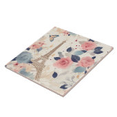 美しい花とエッフェルタワーパリ タイル (側面)