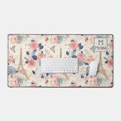 美しい花とエッフェルタワーパリ デスクマット (キーボード&マウス)