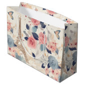 美しい花とエッフェルタワーパリ ラージペーパーバッグ (裏面アングル)