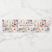 美しい花とエッフェルタワー結婚パリ ペットボトルラベル (シングルラベル)