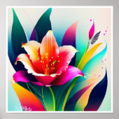 美しい花とカラフル葉の ポスター (正面)