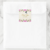 美しい花とハミングバード スクエアシール (バッグ)