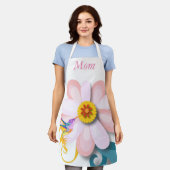 美しい花とハミング鳥の母の日 エプロン (着用した状態)