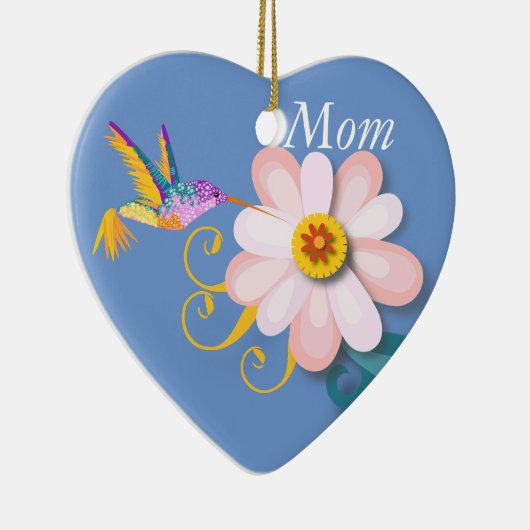 美しい花とハミング鳥の母の日 セラミックオーナメント (右)