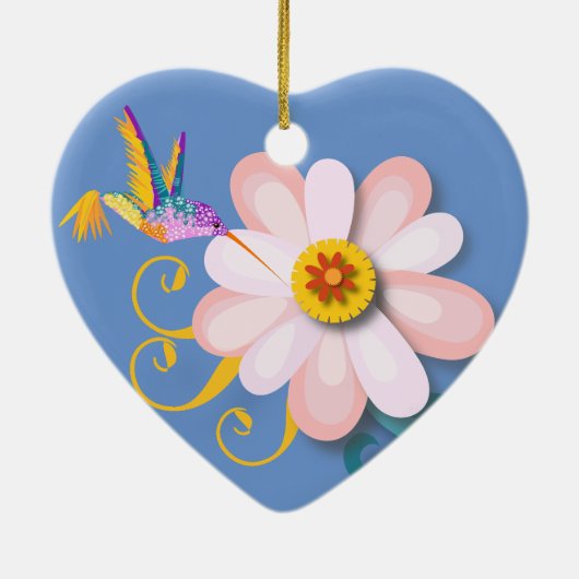 美しい花とハミング鳥の母の日 セラミックオーナメント (裏面)
