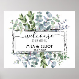 美しい花とユーカリのポスター ポスター