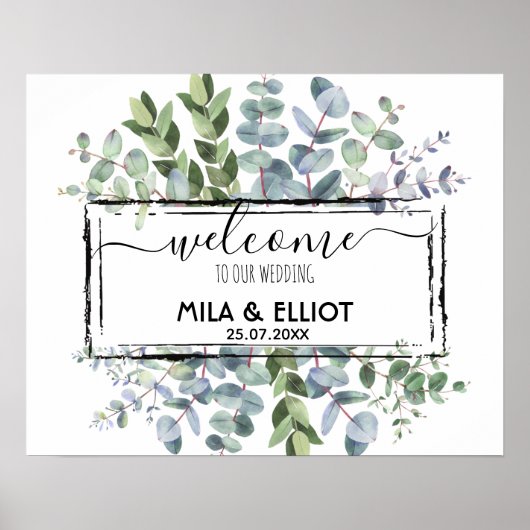 美しい花とユーカリのポスター ポスター (正面)