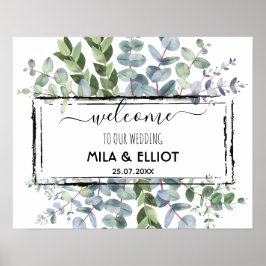 美しい花とユーカリのポスター ポスター