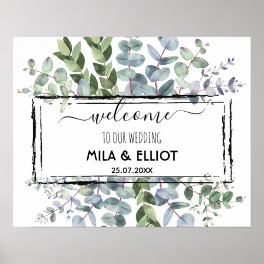 美しい花とユーカリのポスター ポスター (正面)