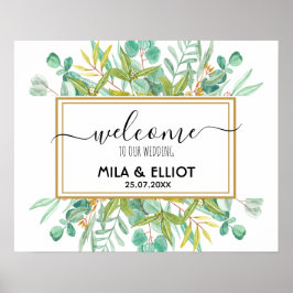 美しい花とユーカリのポスター ポスター