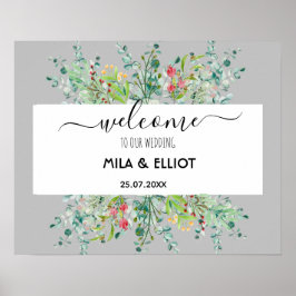 美しい花とユーカリのポスター ポスター