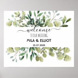 美しい花とユーカリのポスター ポスター