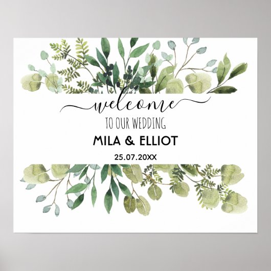 美しい花とユーカリのポスター ポスター (正面)