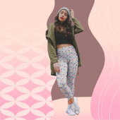 美しい花と封筒パターンレギンス レギンス