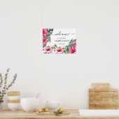 美しい花と手のひら葉のフローラ優雅さ ポスター (キッチン)