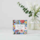 美しい花と昆虫ガーデンフローラブルー スクエア名刺 (スタンド正面)