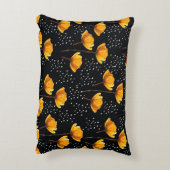 美しい花と水玉模様のイラストレーション アクセントクッション (裏面(縦))