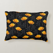 美しい花と水玉模様のイラストレーション アクセントクッション (裏面)