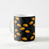 美しい花と水玉模様のイラストレーション コーヒーマグカップ (正面左)