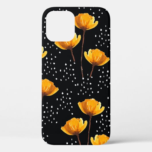 美しい花と水玉模様のイラストレーション Case-Mate iPhoneケース (裏面)