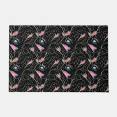 美しい花と渦巻き模様 ドアマット (正面)