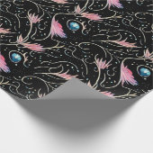 美しい花と渦巻き模様 ラッピングペーパー (角)