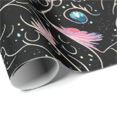 美しい花と渦巻き模様 ラッピングペーパー (ロールコーナー)