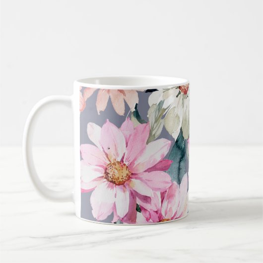 美しい花と葉,花,腹筋 コーヒーマグカップ (左)
