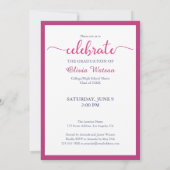 美しい花と蕾の卒業式 招待状 (裏面)