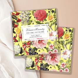 美しい花と虫の庭のフローラ スクエア名刺