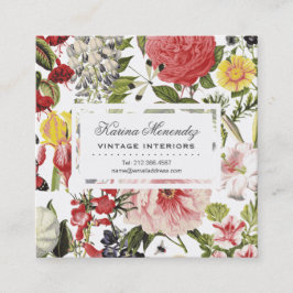 美しい花と虫の庭のフローラ スクエア名刺