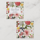美しい花と虫の庭のフローラ スクエア名刺 (正面/裏面)