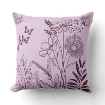 美しい花と蝶の輪郭