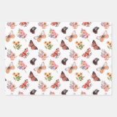 美しい花と蝶任意の大事な行事 ラッピングペーパーシート (正面3)