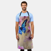 美しい花と蝶 エプロン (着用した状態)