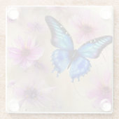 美しい花と蝶 ガラスコースター (裏面)