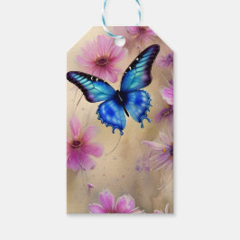 美しい花と蝶 ギフトタグ