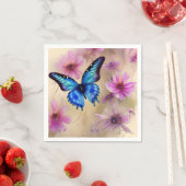 美しい花と蝶 スタンダードカクテルナプキン (インサイチュ)