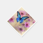 美しい花と蝶 スタンダードカクテルナプキン (角)