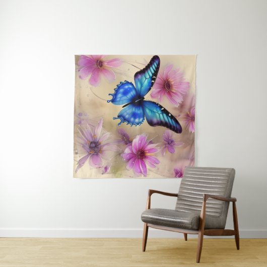 美しい花と蝶 タペストリー (インサイチュ(横))