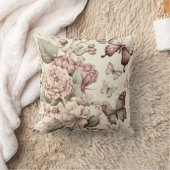美しい花と蝶　パステルカラー クッション (ブランケット)