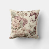 美しい花と蝶　パステルカラー クッション (裏面)