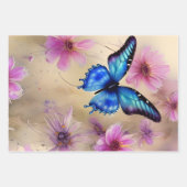 美しい花と蝶 ラッピングペーパーシート (正面)